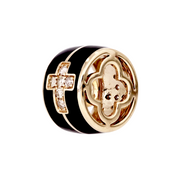 CMA00196. 14K Solid Gold Enamel and Diamonds Ring Charm